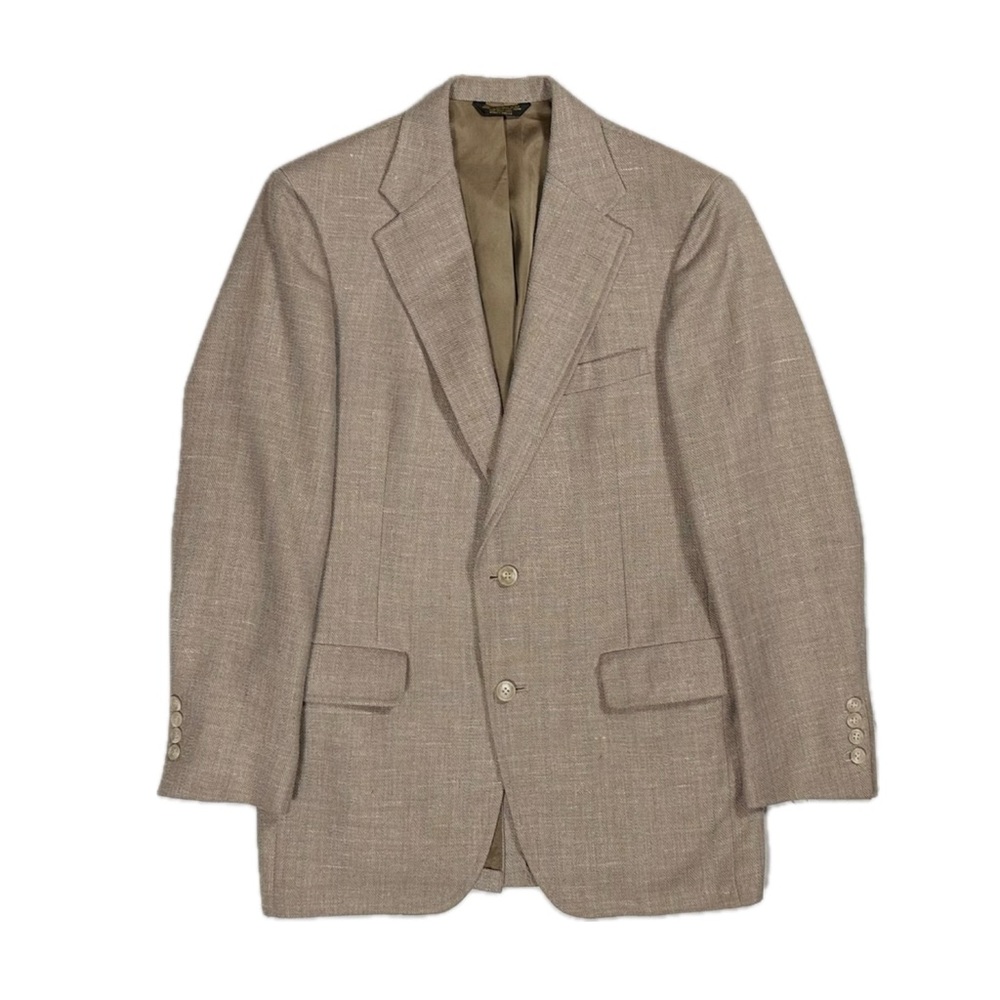 Vtg Union Made In USA Hunter Haig‎ Jordan Marsh tan Sport Coat blazer men 38R